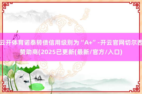 云开体育诺泰转债信用级别为“A+”-开云官网切尔西赞助商(2025已更新(最新/官方/入口)