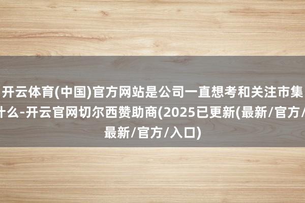 开云体育(中国)官方网站是公司一直想考和关注市集需要什么-开云官网切尔西赞助商(2025已更新(最新/官方/入口)