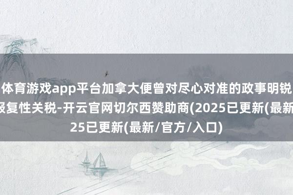 体育游戏app平台加拿大便曾对尽心对准的政事明锐商品征收过报复性关税-开云官网切尔西赞助商(2025已更新(最新/官方/入口)